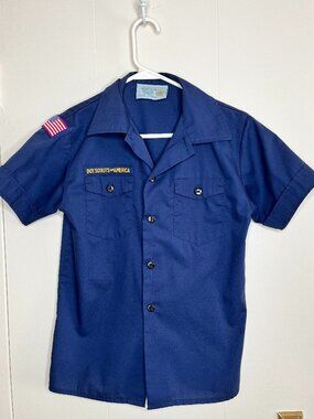 Official Boy Scouts of America Cub Scouts Youth Medium Navy Blue Uniform Top